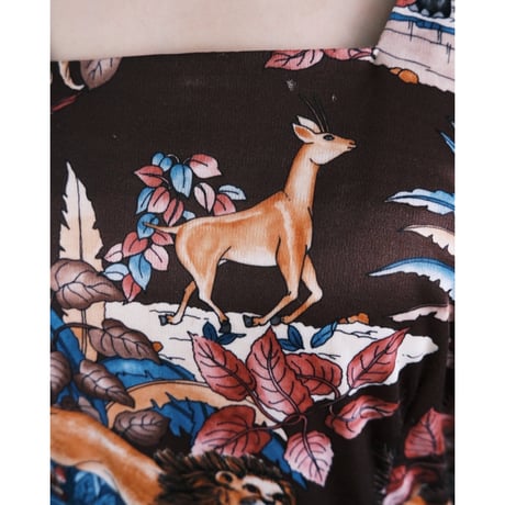 70s Animal print gather dress