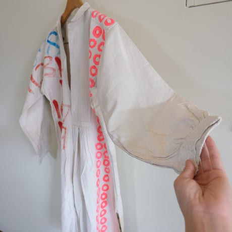 eski. × 画楽 hand paint antique linen shirt