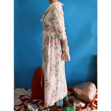 〜70's flower print frill dress