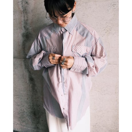 Ranch and town / stripe western shirt