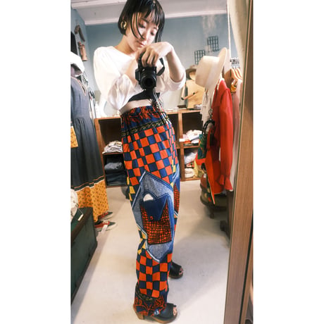 African batik pants / bag motif