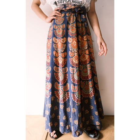 ethnic design wrap skirt