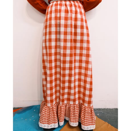 〜70s gingham check skirt
