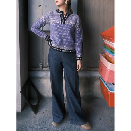 〜70s unknown / light oz flare chambray pants