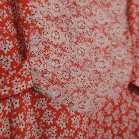 vintage flower dress / red