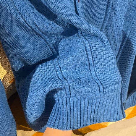 acryl knit cardigan / dull blue