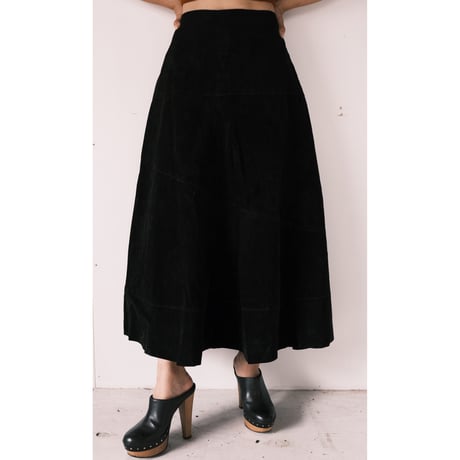 Pamela McCoy / leather flare skirt