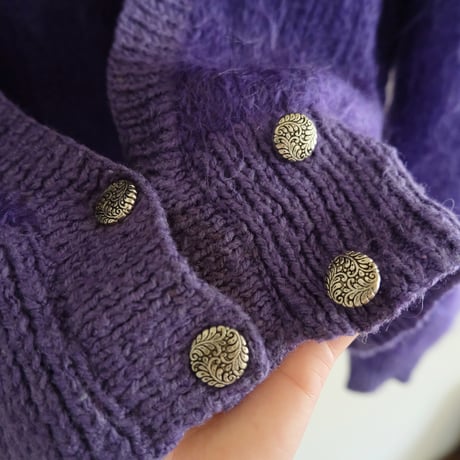 leaf embroidery knit cardigan