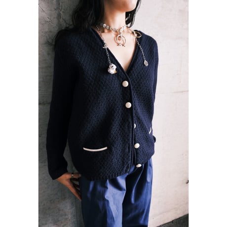 60s Navy Wool Cardigan
