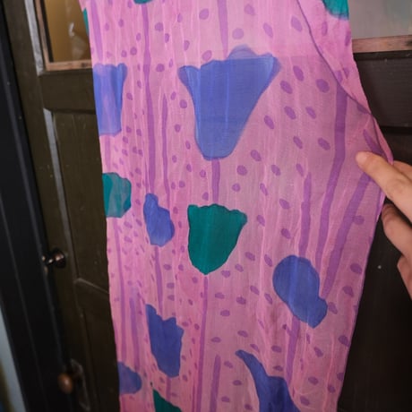 tulip (?) long scarf / made in France