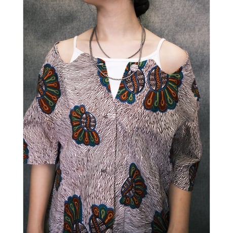 African batik unique neck-hole tops