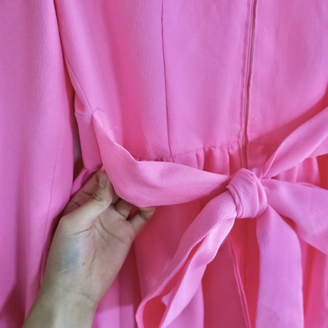 70s pink frill dress