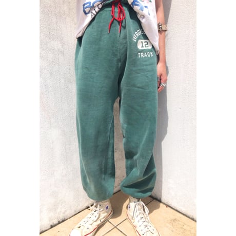 60s〜 unknown vintage / fade green sweat pants