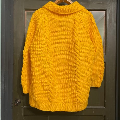 yellow cable knit cardigan