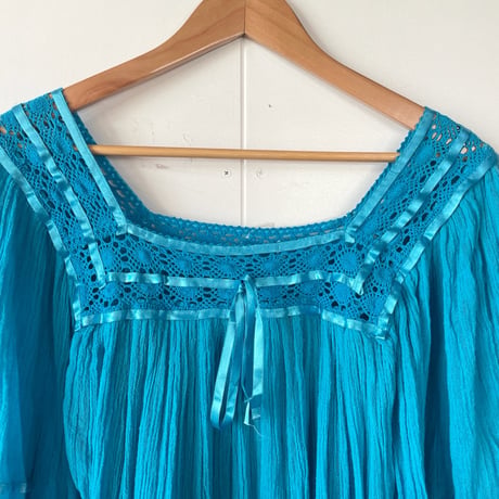 greece blouse “turquoise blue”