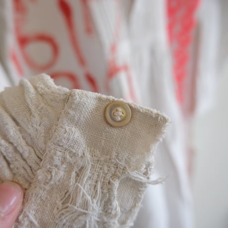 eski. × 画楽 hand paint antique linen shirt