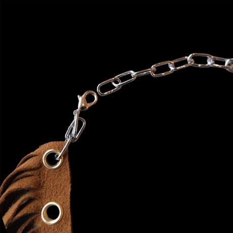 eski. remake / fringe leather necklace /  "Eyelet"