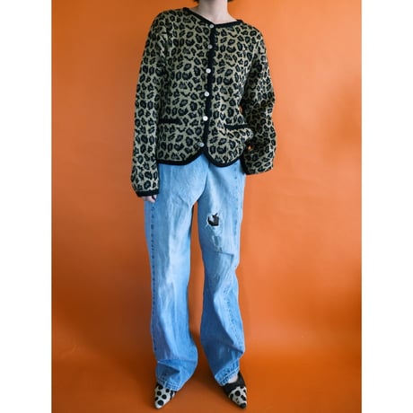 leopard knit cardigan
