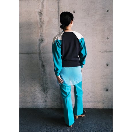 LANA VERGINE wool × “△” leather tops