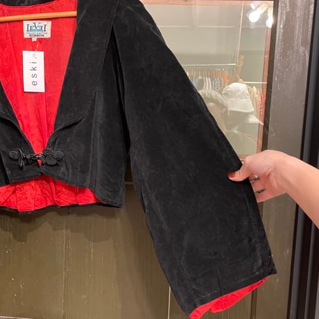 short length velours jacket