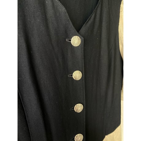 Tyrolean long dress / black × beige