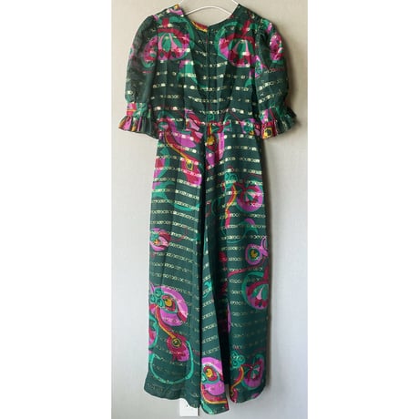 unknown / old long dress (green×gold)