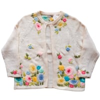 〜70s embroidery  knit cardigan