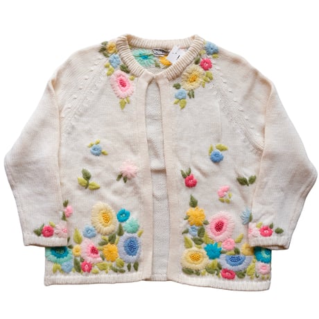 〜70s embroidery  knit cardigan