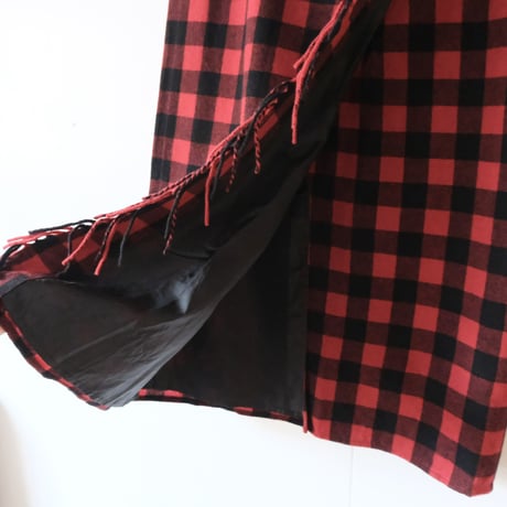 check wrap skirt