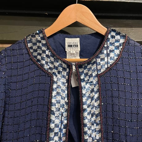 lamé×beads silk jacket