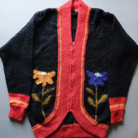 flower knit cardigan / mohair