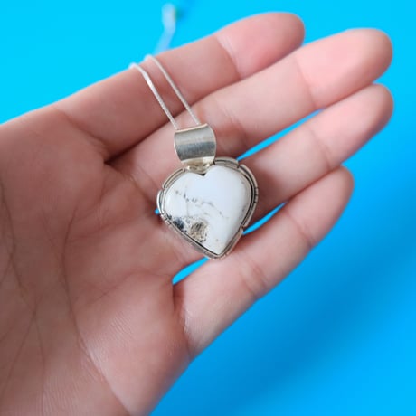 navajo / white buffalo heart necklace
