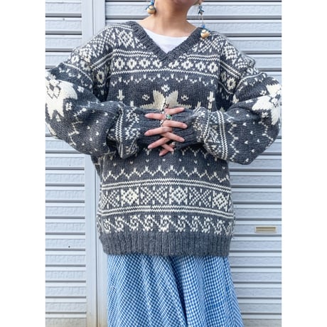 BOSTON TRADERS / snow crystal knit