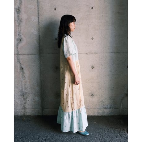 handmade flower × stripe dress