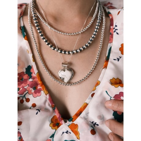 navajo / white buffalo heart necklace