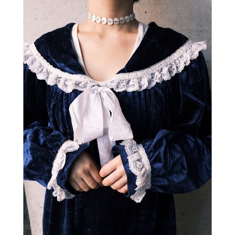 lace × velours dress