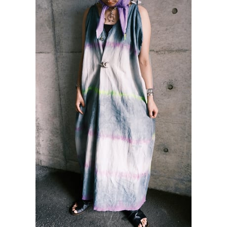 eski.  original dress / overdye × hand paint "border"