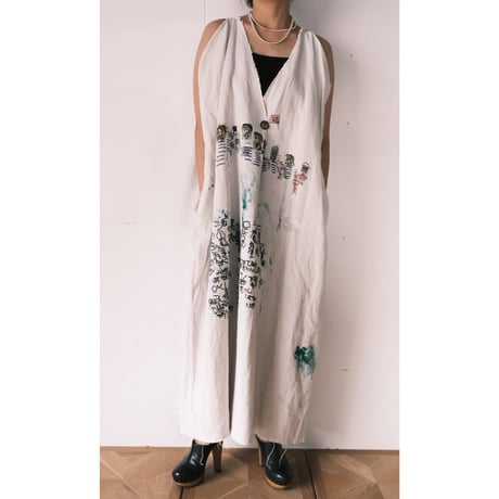 eski. × 画楽 / original linen dress