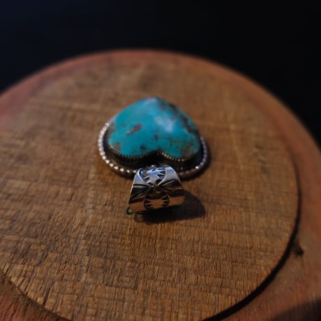 navajo / heart pendant top / turquoise