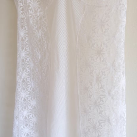 White flower designed lingerie with lace and ribbon
