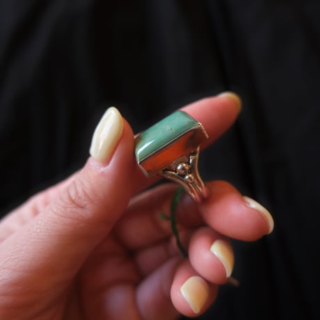 navajo / square turquoise ring