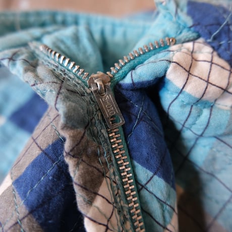 50-60s vintage / check quilting skirt