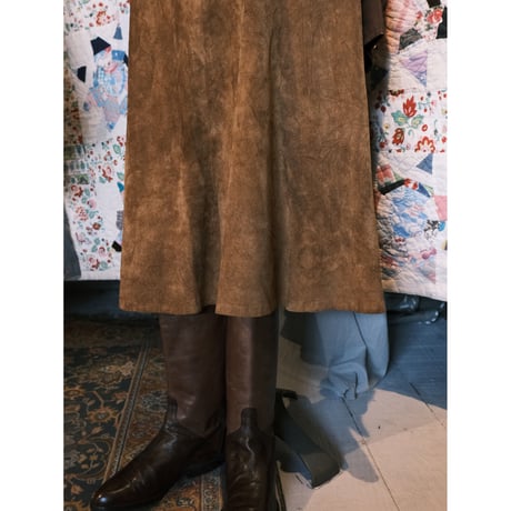 suède leather skirt / camel