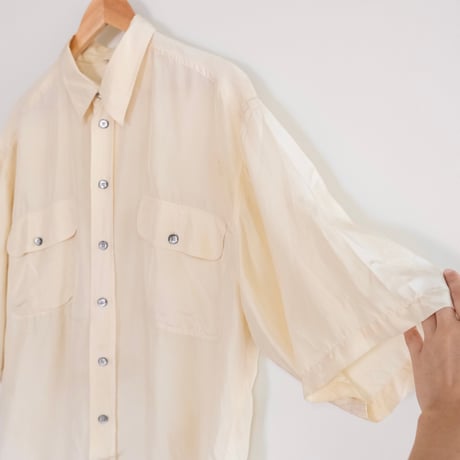 S/S silk shirt / "ivory"