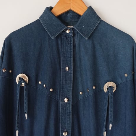 western denim dress with concho
