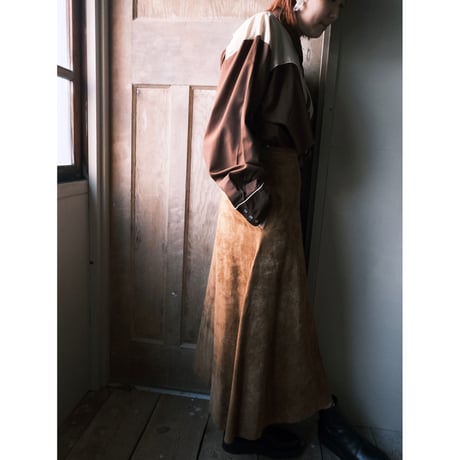 suède leather skirt / camel