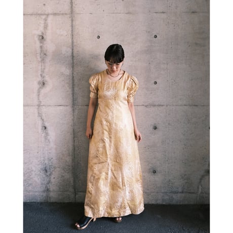 embroidery gold dress