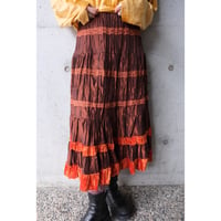 tired skirt / brown × orange