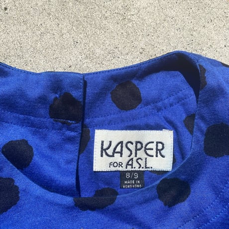 80s KASPER / polka dot cotton dress