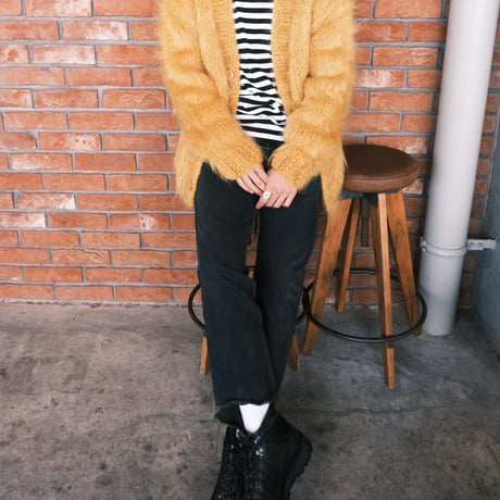 "BAA COSTUME MFG." / king  mohair  sweater / mustard